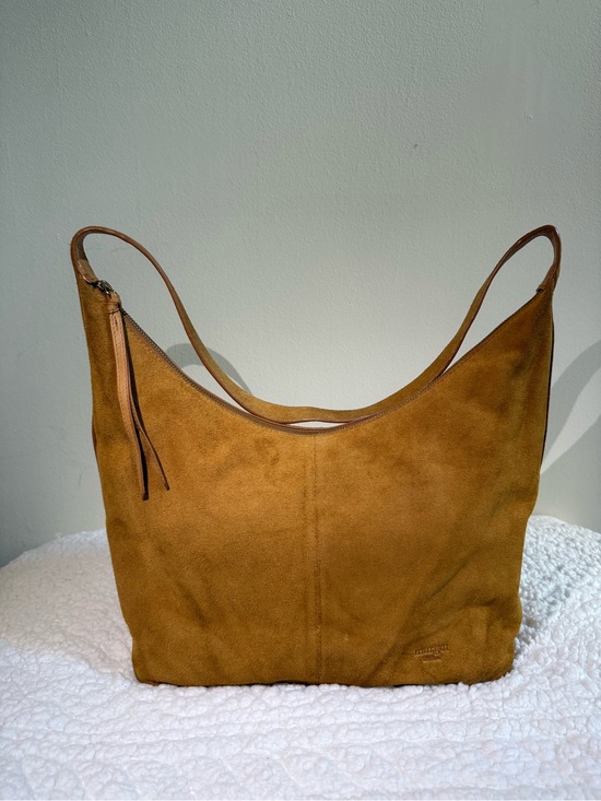 Handbags - Suede Hobo Shoulder Bag in Camel